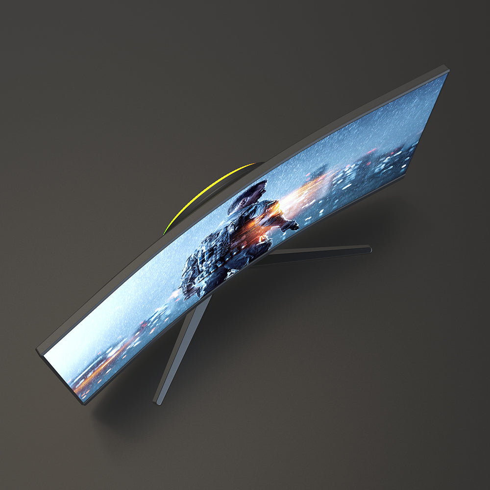 Victrack 27-inch FHD 1080P Curved Gaming Monitor, 165Hz 1ms DisplayPort HDMI2.0/DP1.2 72%sRGB AMD FreeSync Build-in Speakers, Frameless Machine, Black