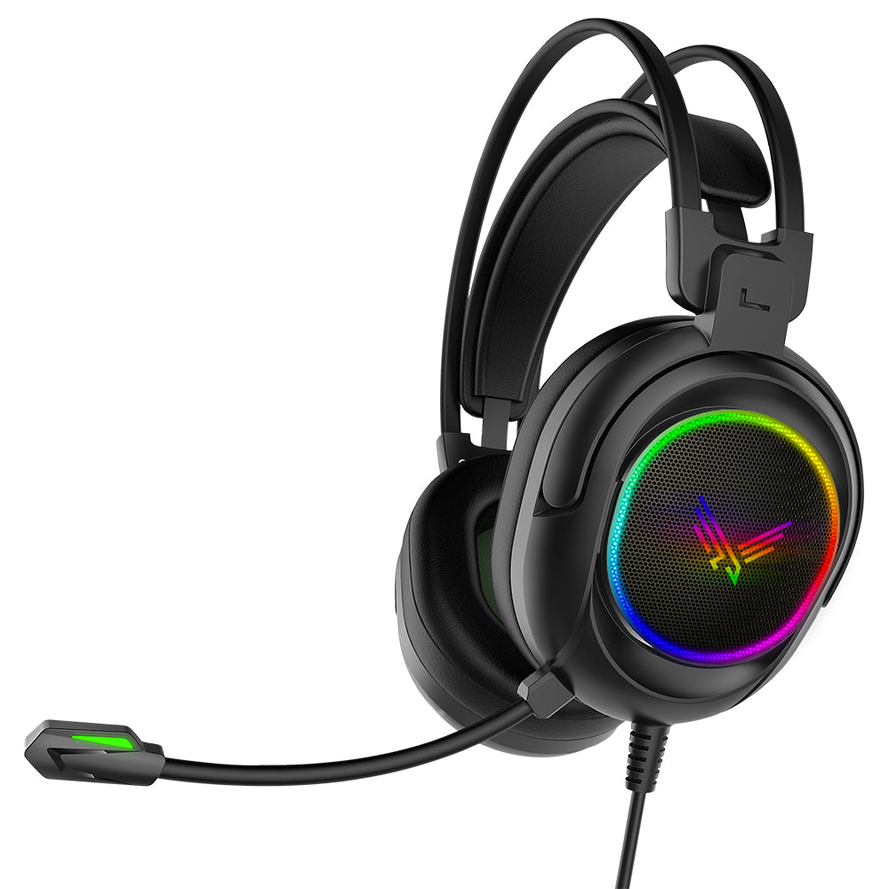 Victrack Virtual 7.1 Channel Noise Canceling Microphone Wired Gaming Headset, Colorful RGB, with USB, GH-02